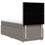 Casa si Gradina - Mobilier - Paturi si accesorii - Paturi - Pat box spring cu saltea, gri taupe, 90x200 cm, textil - Infinity.ro