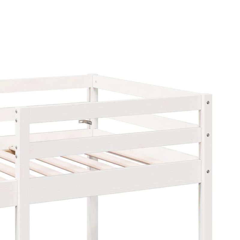 Casa si Gradina - Mobilier - Paturi si accesorii - Paturi - Cadru pat etajat, birou/scaune, alb, 75x190 cm, lemn masiv pin - Infinity.ro