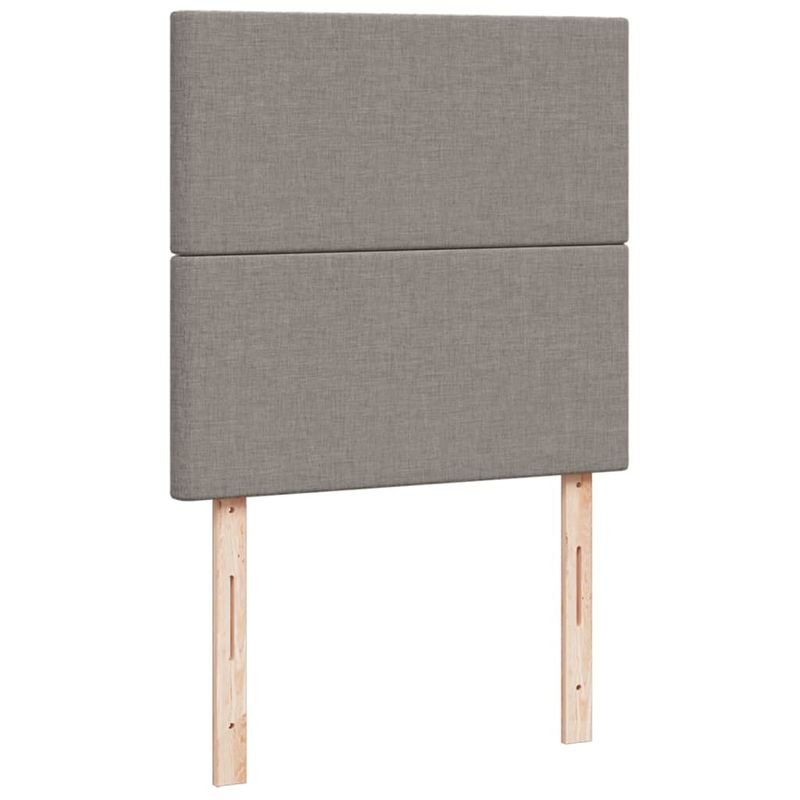Casa si Gradina - Mobilier - Paturi si accesorii - Paturi - Pat box spring cu saltea, gri taupe, 90x200 cm, textil - Infinity.ro
