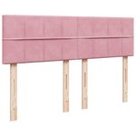 Casa si Gradina - Mobilier - Paturi si accesorii - Paturi - Pat box spring cu saltea, roz, 140x200 cm, catifea - Infinity.ro