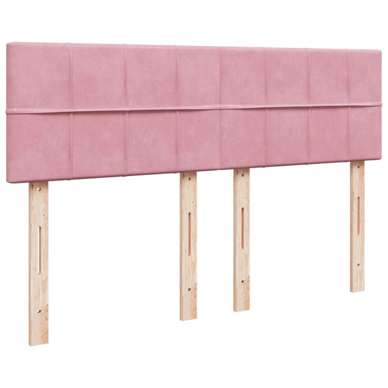 Casa si Gradina - Mobilier - Paturi si accesorii - Paturi - Pat box spring cu saltea, roz, 140x200 cm, catifea - Infinity.ro
