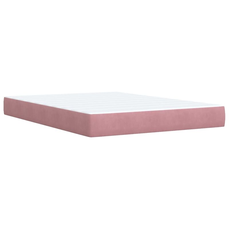 Casa si Gradina - Mobilier - Paturi si accesorii - Paturi - Pat box spring cu saltea, roz, 140x200 cm, catifea - Infinity.ro