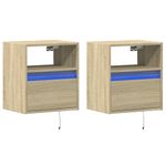 Casa si Gradina - Mobilier - Comode si corpuri - Comode - Comoda TV de perete cu LED, 2 buc. stejar sonoma, 41x31x45 cm - Infinity.ro