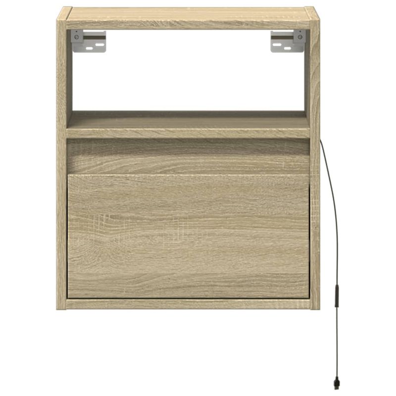 Casa si Gradina - Mobilier - Comode si corpuri - Comode - Comoda TV de perete cu LED, 2 buc. stejar sonoma, 41x31x45 cm - Infinity.ro