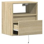 Casa si Gradina - Mobilier - Comode si corpuri - Comode - Comoda TV de perete cu LED, 2 buc. stejar sonoma, 41x31x45 cm - Infinity.ro