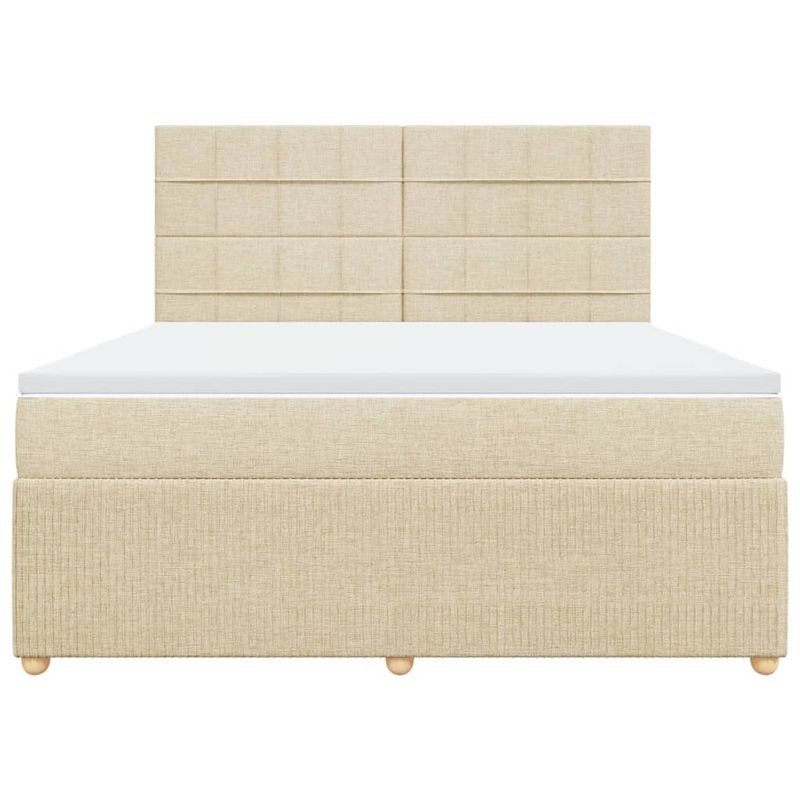 Casa si Gradina - Mobilier - Paturi si accesorii - Paturi - Pat continental cu saltea, crem, 180x200 cm, textil - Infinity.ro