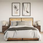 Casa si Gradina - Mobilier - Comode si corpuri - Noptiere - Noptiere montate pe perete cu lumini LED, 2 buc., stejar maro - Infinity.ro