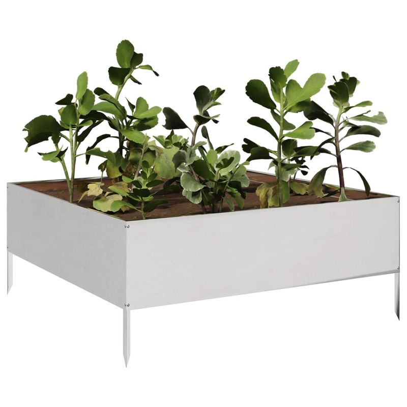 Casa si Gradina - Gradinarit si plante - Plante si ghivece - Ghivece si suporturi - Strat inaltat de gradina, 100x100x25 cm, otel inoxidabil - Infinity.ro