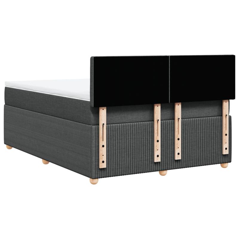Casa si Gradina - Mobilier - Paturi si accesorii - Paturi - Pat box spring cu saltea, gri inchis, 140x190 cm, textil - Infinity.ro