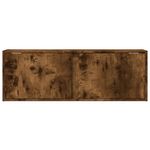 Casa si Gradina - Mobilier - Comode si corpuri - Comode - Dulap TV de perete cu lumini LED, stejar fumuriu, 100x31x35 cm - Infinity.ro