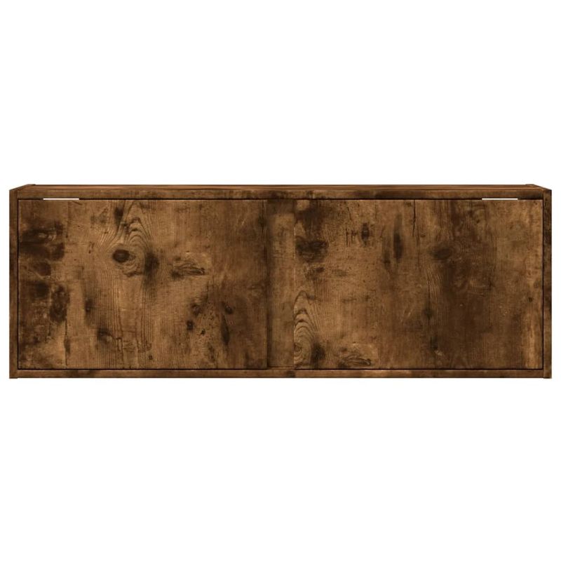 Casa si Gradina - Mobilier - Comode si corpuri - Comode - Dulap TV de perete cu lumini LED, stejar fumuriu, 100x31x35 cm - Infinity.ro