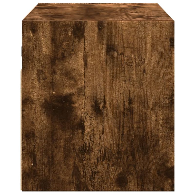 Casa si Gradina - Mobilier - Comode si corpuri - Comode - Dulap TV de perete cu lumini LED, stejar fumuriu, 100x31x35 cm - Infinity.ro
