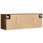 Casa si Gradina - Mobilier - Comode si corpuri - Comode - Dulap TV de perete cu lumini LED, stejar fumuriu, 100x31x35 cm - Infinity.ro