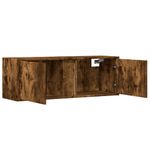 Casa si Gradina - Mobilier - Comode si corpuri - Comode - Dulap TV de perete cu lumini LED, stejar fumuriu, 100x31x35 cm - Infinity.ro
