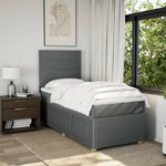 Casa si Gradina - Mobilier - Paturi si accesorii - Paturi - Pat box spring cu saltea, gri inchis, 80x200 cm, textil - Infinity.ro