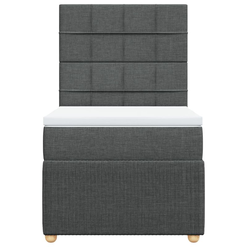 Casa si Gradina - Mobilier - Paturi si accesorii - Paturi - Pat box spring cu saltea, gri inchis, 80x200 cm, textil - Infinity.ro