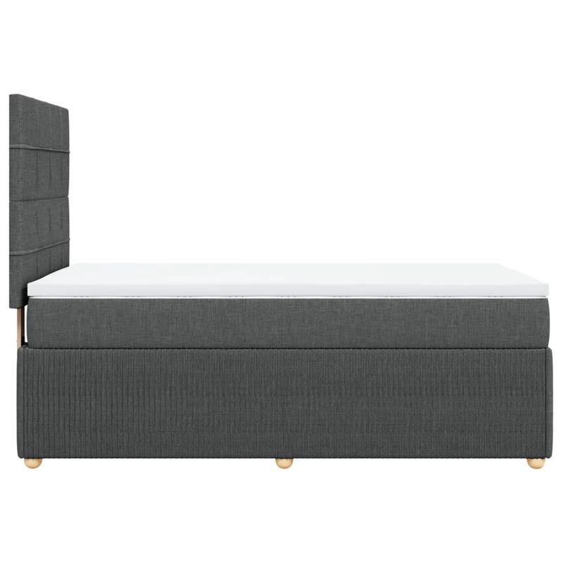 Casa si Gradina - Mobilier - Paturi si accesorii - Paturi - Pat box spring cu saltea, gri inchis, 80x200 cm, textil - Infinity.ro