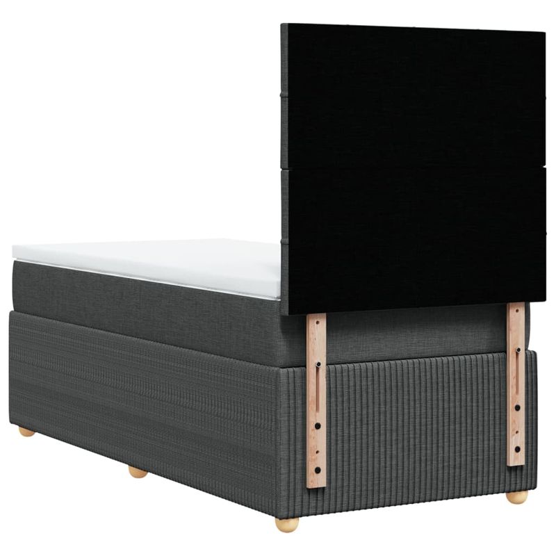 Casa si Gradina - Mobilier - Paturi si accesorii - Paturi - Pat box spring cu saltea, gri inchis, 80x200 cm, textil - Infinity.ro