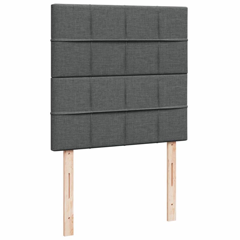 Casa si Gradina - Mobilier - Paturi si accesorii - Paturi - Pat box spring cu saltea, gri inchis, 80x200 cm, textil - Infinity.ro