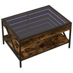 Casa si Gradina - Mobilier - Mese si birouri - Masute de cafea - Masuta de cafea cu LED infinity, stejar fumuriu, 70x50x38 cm - Infinity.ro
