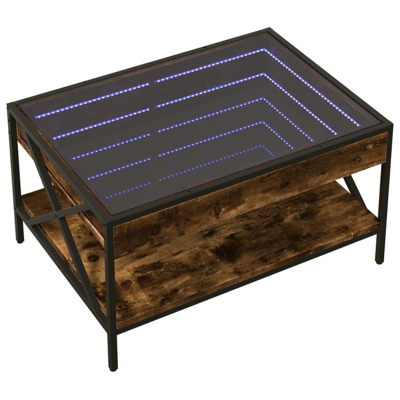 Casa si Gradina - Mobilier - Mese si birouri - Masute de cafea - Masuta de cafea cu LED infinity, stejar fumuriu, 70x50x38 cm - Infinity.ro