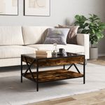 Casa si Gradina - Mobilier - Mese si birouri - Masute de cafea - Masuta de cafea cu LED infinity, stejar fumuriu, 70x50x38 cm - Infinity.ro