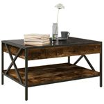 Casa si Gradina - Mobilier - Mese si birouri - Masute de cafea - Masuta de cafea cu LED infinity, stejar fumuriu, 70x50x38 cm - Infinity.ro