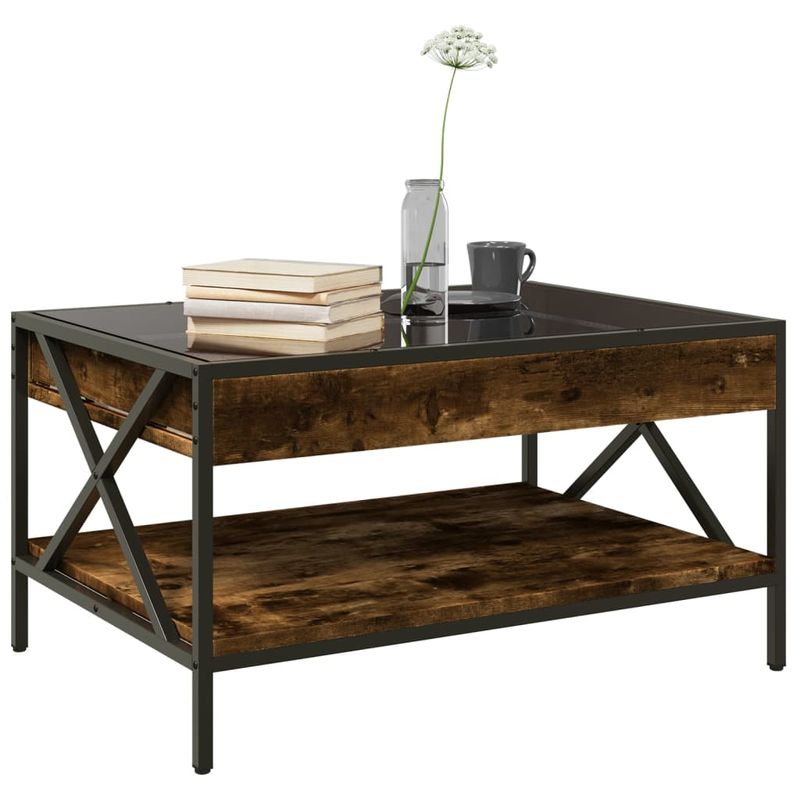 Casa si Gradina - Mobilier - Mese si birouri - Masute de cafea - Masuta de cafea cu LED infinity, stejar fumuriu, 70x50x38 cm - Infinity.ro