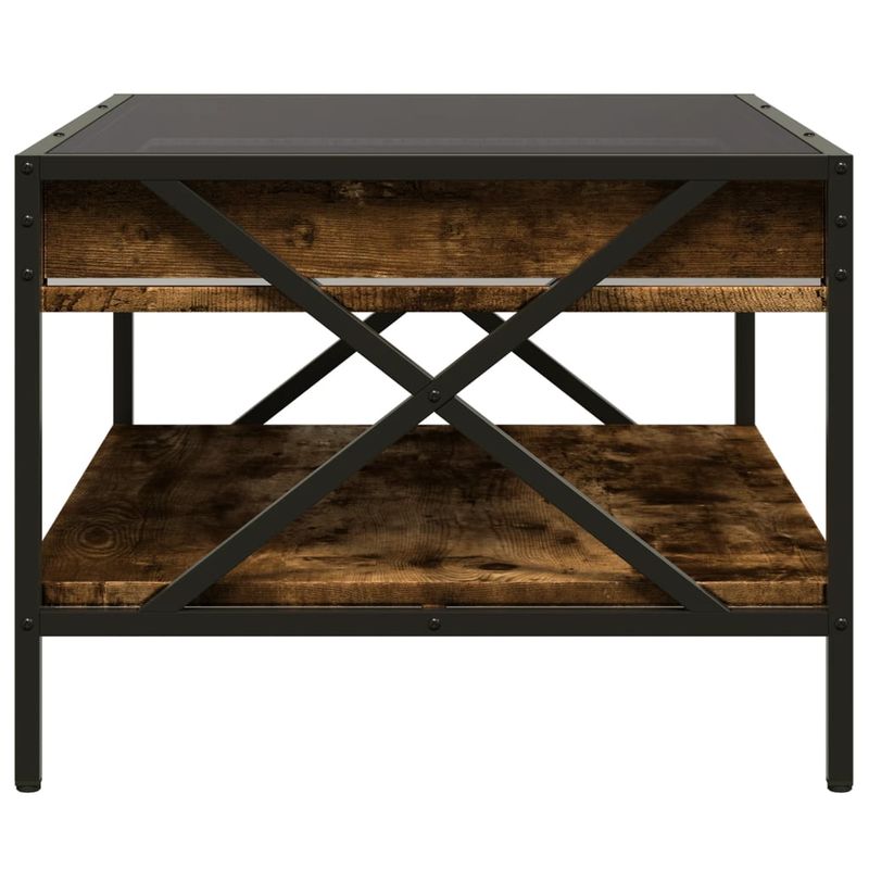 Casa si Gradina - Mobilier - Mese si birouri - Masute de cafea - Masuta de cafea cu LED infinity, stejar fumuriu, 70x50x38 cm - Infinity.ro
