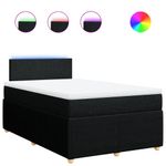 Casa si Gradina - Mobilier - Paturi si accesorii - Paturi - Pat box spring cu saltea, negru, 120x200 cm, textil - Infinity.ro