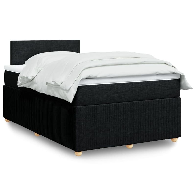 Casa si Gradina - Mobilier - Paturi si accesorii - Paturi - Pat box spring cu saltea, negru, 120x200 cm, textil - Infinity.ro