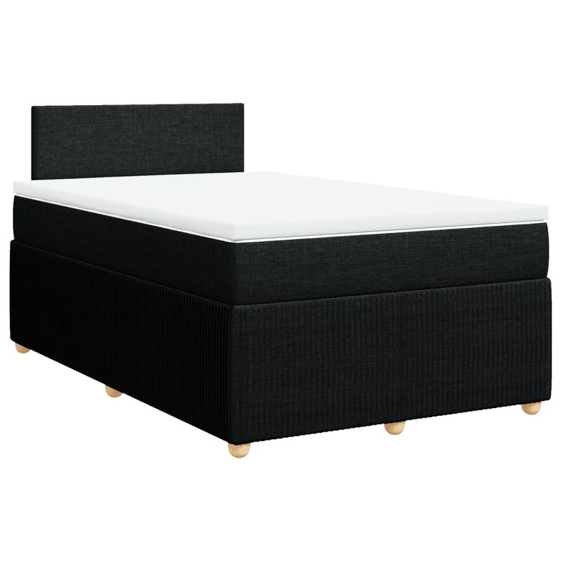 Casa si Gradina - Mobilier - Paturi si accesorii - Paturi - Pat box spring cu saltea, negru, 120x200 cm, textil - Infinity.ro