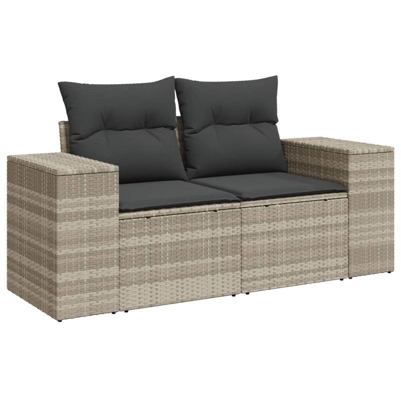 Casa si Gradina - Gradina si terasa - Mobilier exterior - Seturi mobila gradina - Set canapele de gradina cu perne, 6 piese gri deschis poliratan - Infinity.ro