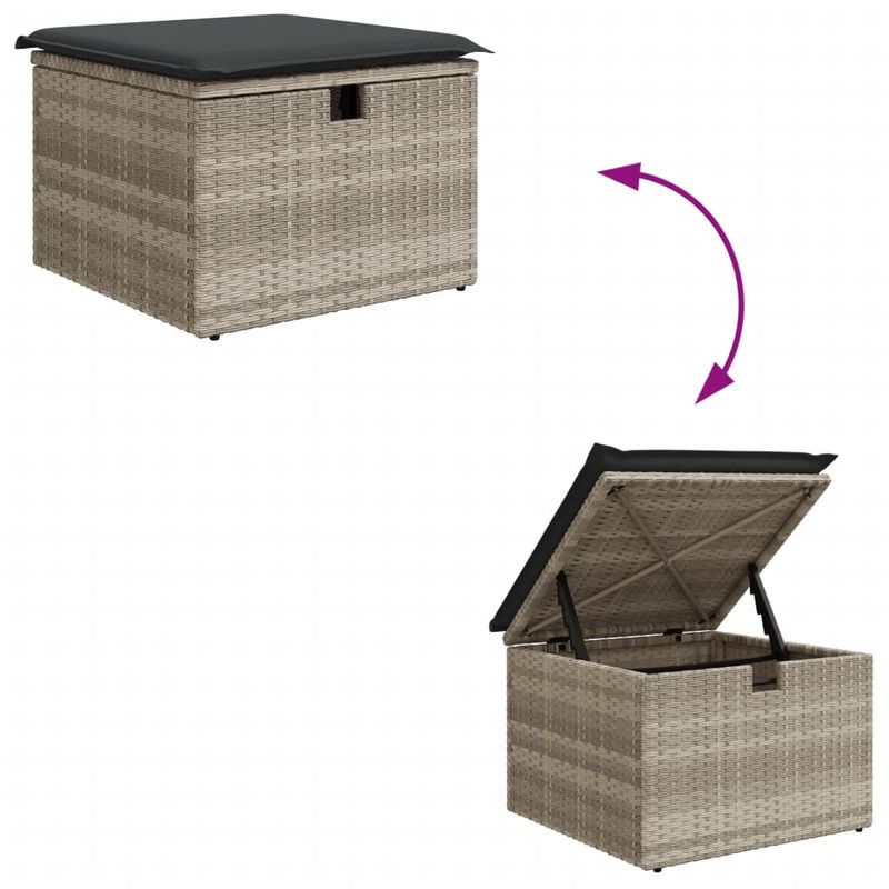 Casa si Gradina - Gradina si terasa - Mobilier exterior - Seturi mobila gradina - Set canapele de gradina cu perne, 6 piese gri deschis poliratan - Infinity.ro