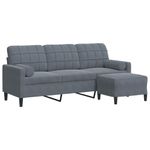 Casa si Gradina - Mobilier - Canapele si coltare - Canapele - Canapea cu 3 locuri si taburet, gri inchis, 180 cm, catifea - Infinity.ro