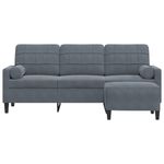 Casa si Gradina - Mobilier - Canapele si coltare - Canapele - Canapea cu 3 locuri si taburet, gri inchis, 180 cm, catifea - Infinity.ro