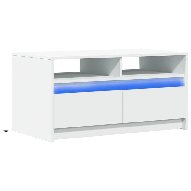 Casa si Gradina - Mobilier - Mese si birouri - Masute de cafea - Masuta de cafea cu lumini LED, alb, lemn prelucrat - Infinity.ro