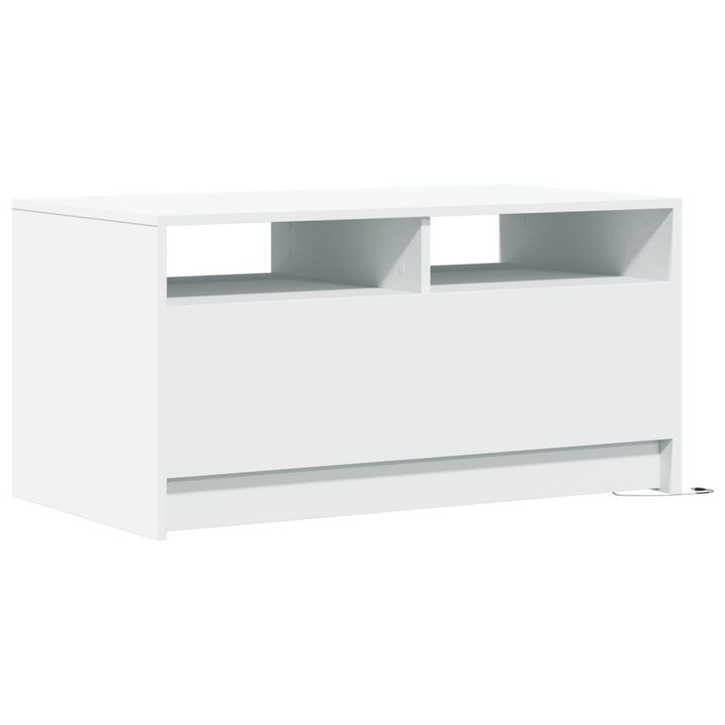 Casa si Gradina - Mobilier - Mese si birouri - Masute de cafea - Masuta de cafea cu lumini LED, alb, lemn prelucrat - Infinity.ro