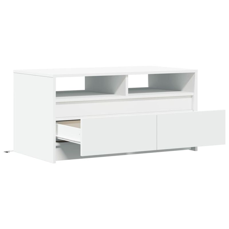 Casa si Gradina - Mobilier - Mese si birouri - Masute de cafea - Masuta de cafea cu lumini LED, alb, lemn prelucrat - Infinity.ro