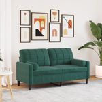 Casa si Gradina - Mobilier - Canapele si coltare - Canapele - Canapea cu 2 locuri cu pernute, verde inchis, 140 cm, catifea - Infinity.ro