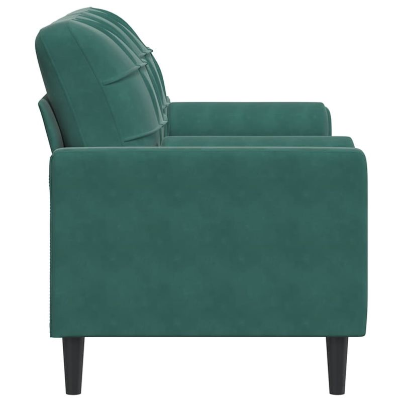Casa si Gradina - Mobilier - Canapele si coltare - Canapele - Canapea cu 2 locuri cu pernute, verde inchis, 140 cm, catifea - Infinity.ro