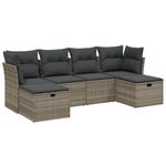 Casa si Gradina - Gradina si terasa - Mobilier exterior - Seturi mobila gradina - Set canapele de gradina cu perne, 6 piese gri deschis poliratan - Infinity.ro