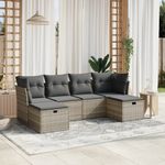 Casa si Gradina - Gradina si terasa - Mobilier exterior - Seturi mobila gradina - Set canapele de gradina cu perne, 6 piese gri deschis poliratan - Infinity.ro