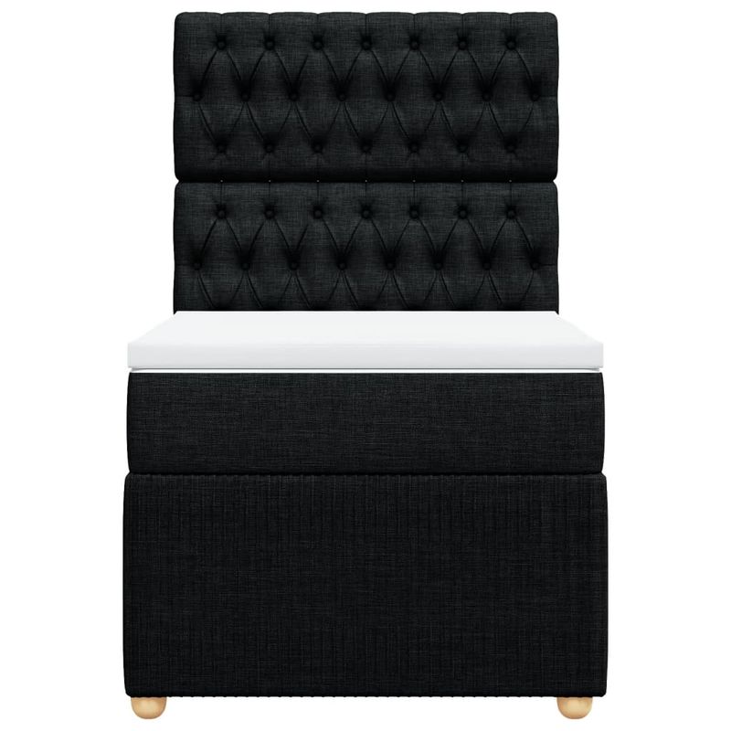 Casa si Gradina - Mobilier - Paturi si accesorii - Paturi - Pat box spring cu saltea, negru, 90x200 cm, textil - Infinity.ro