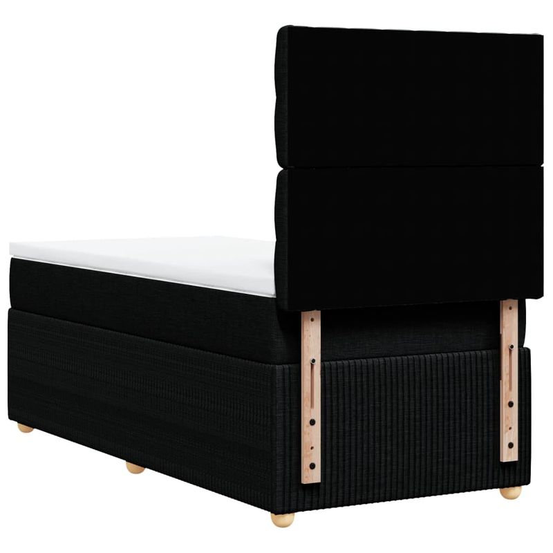 Casa si Gradina - Mobilier - Paturi si accesorii - Paturi - Pat box spring cu saltea, negru, 90x200 cm, textil - Infinity.ro