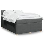 Casa si Gradina - Mobilier - Paturi si accesorii - Paturi - Pat box spring cu saltea, gri inchis, 140x200 cm, textil - Infinity.ro
