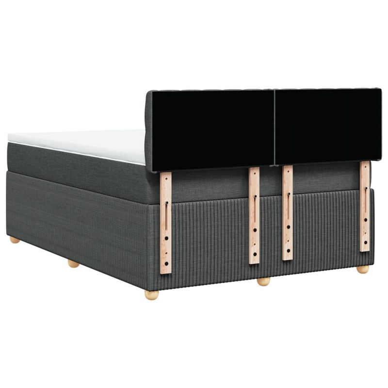 Casa si Gradina - Mobilier - Paturi si accesorii - Paturi - Pat box spring cu saltea, gri inchis, 140x200 cm, textil - Infinity.ro