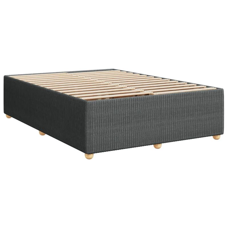 Casa si Gradina - Mobilier - Paturi si accesorii - Paturi - Pat box spring cu saltea, gri inchis, 140x200 cm, textil - Infinity.ro