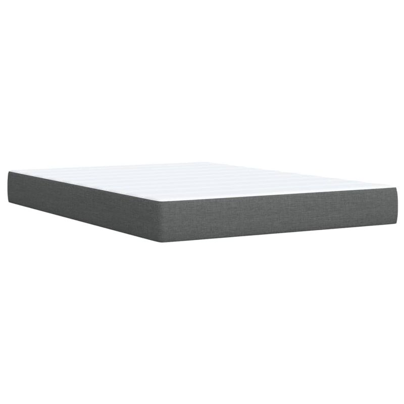 Casa si Gradina - Mobilier - Paturi si accesorii - Paturi - Pat box spring cu saltea, gri inchis, 140x200 cm, textil - Infinity.ro