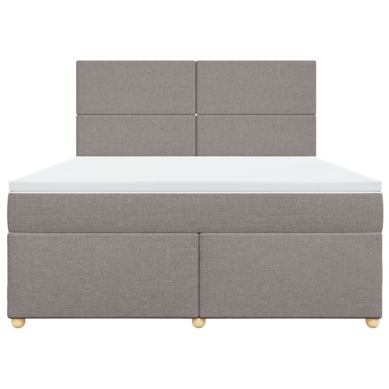 Casa si Gradina - Mobilier - Paturi si accesorii - Paturi - Pat continental cu saltea, gri taupe, 180x200 cm, textil - Infinity.ro